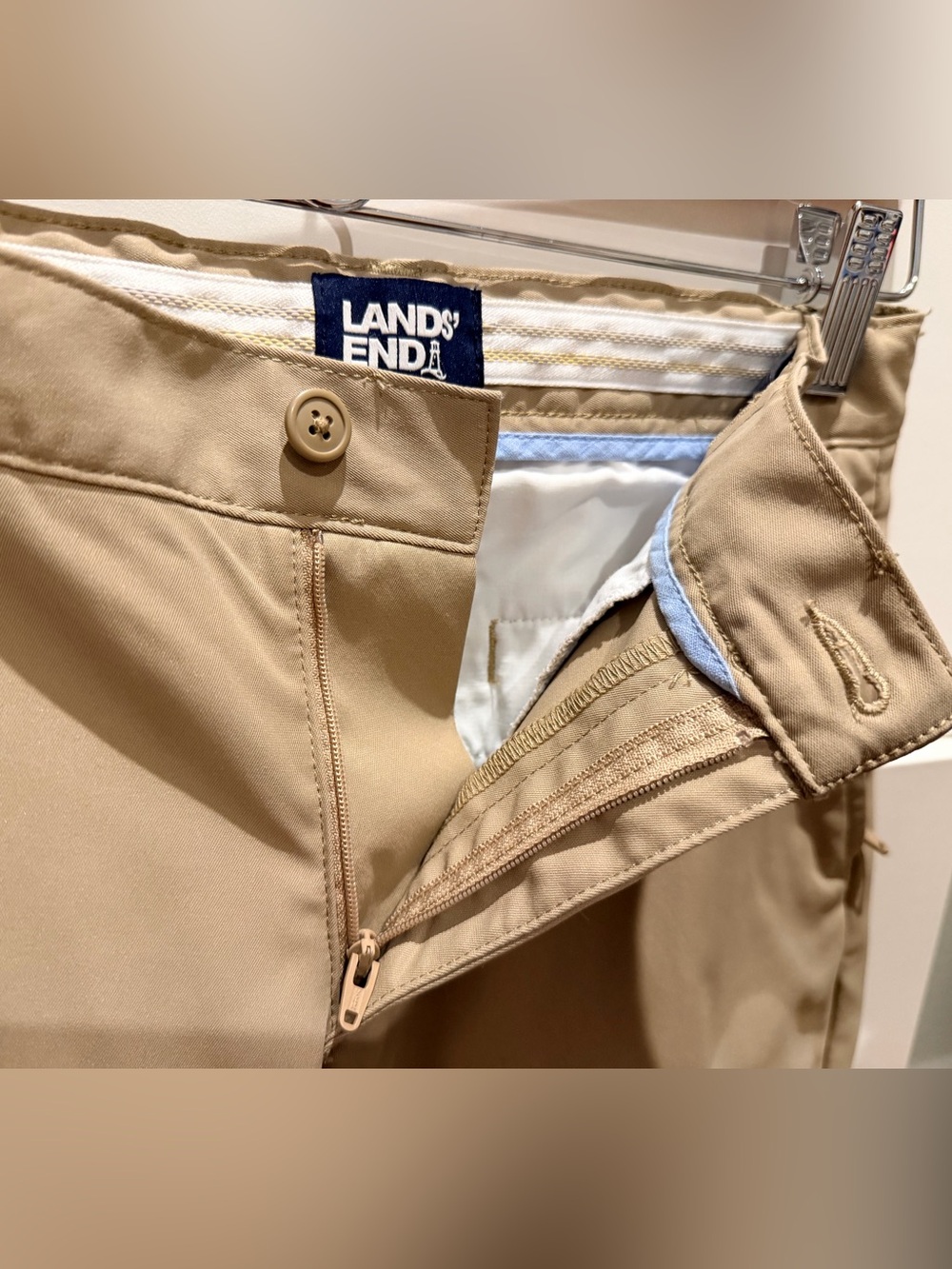 Lands' End Boys Khaki Straight-Fit Pants size 8H - Picture 4 of 7